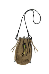 B:TOGETHER / "KINCHAKU" LEATHER SAND SUEDE