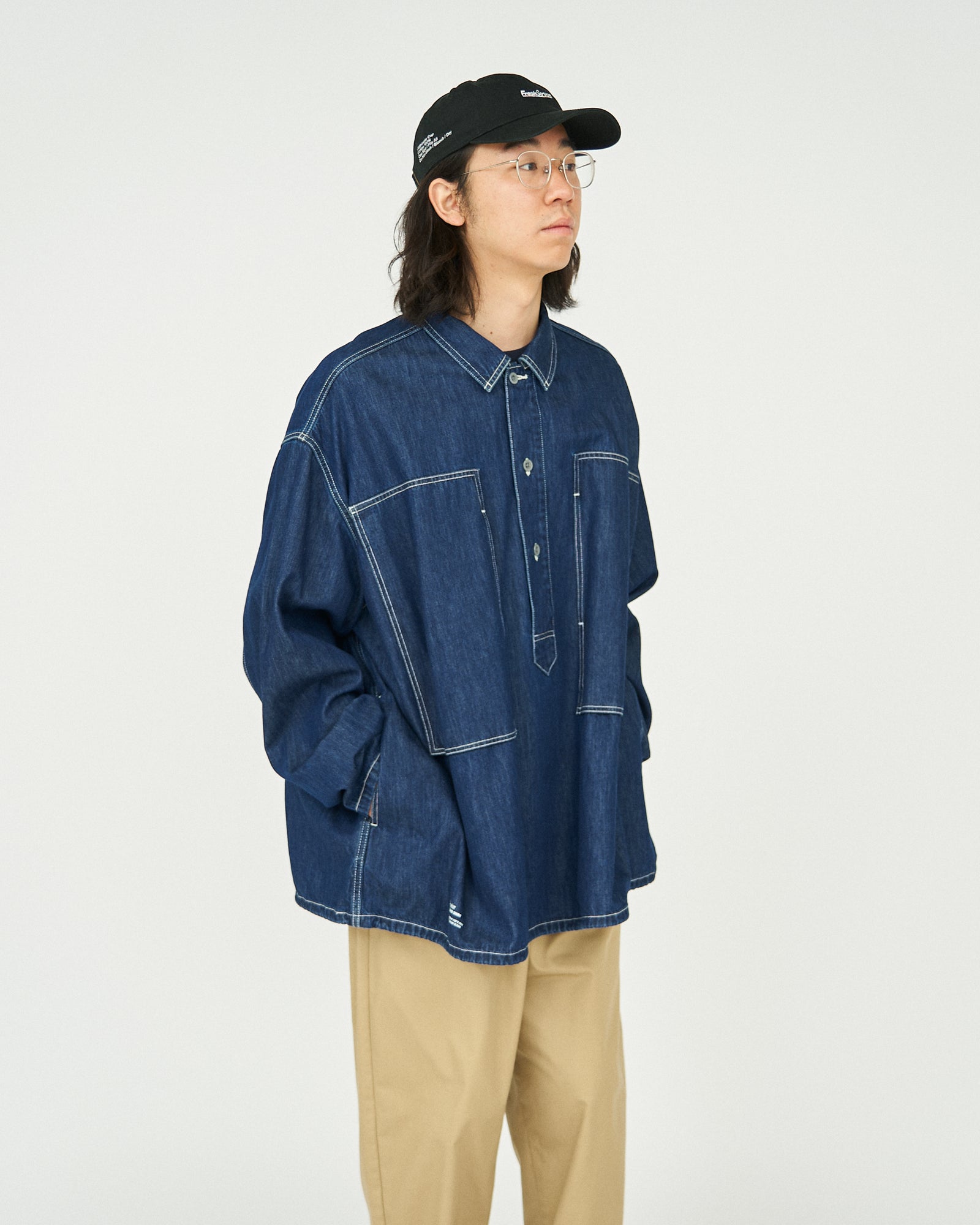 ② フレッシュサービス デニムプルオーバーシャツ Mサイズ ワンウォッシュ Fresh Service / Denim Pullover Shirt - One Wash – redtriangle