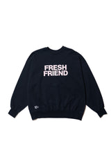 Fresh Service /  FRIEND EDITIONS LIGHT OZ CREW NECK SWEAT - NAVY