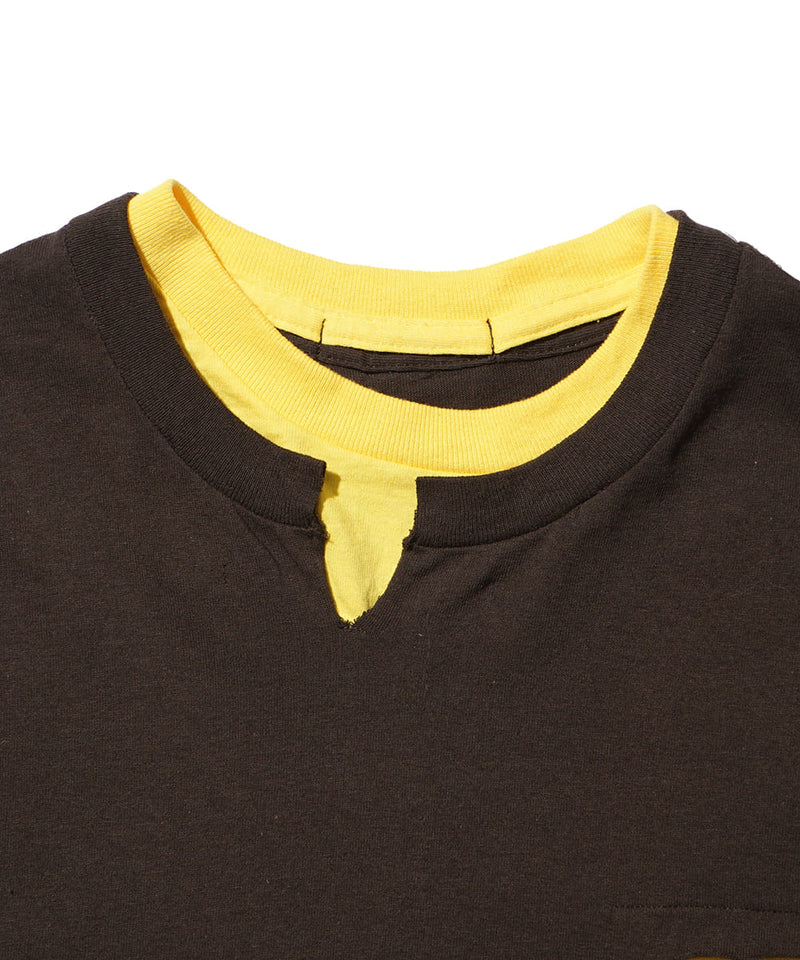 Mountain Folks Tailoring /W-Neck Tee - Brown