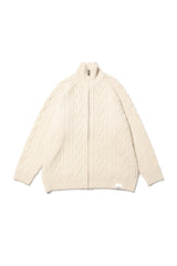 Fresh Service /  SHETLAND WOOL x SOLOTEX® TECH FISHERMAN ZIP-UP  - Ivory
