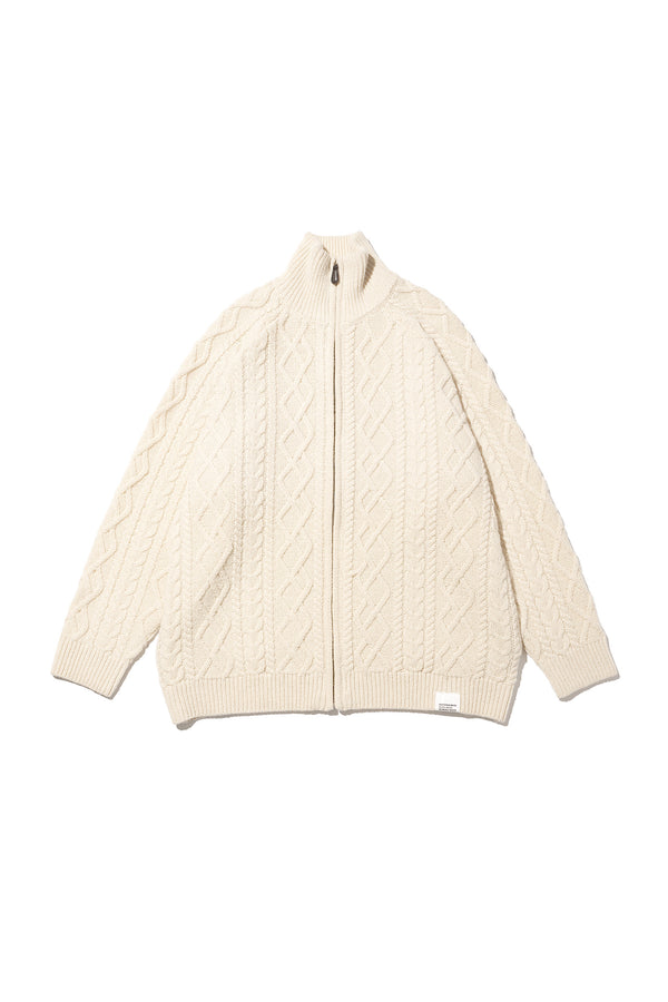 Fresh Service /  SHETLAND WOOL x SOLOTEX® TECH FISHERMAN ZIP-UP  - Ivory