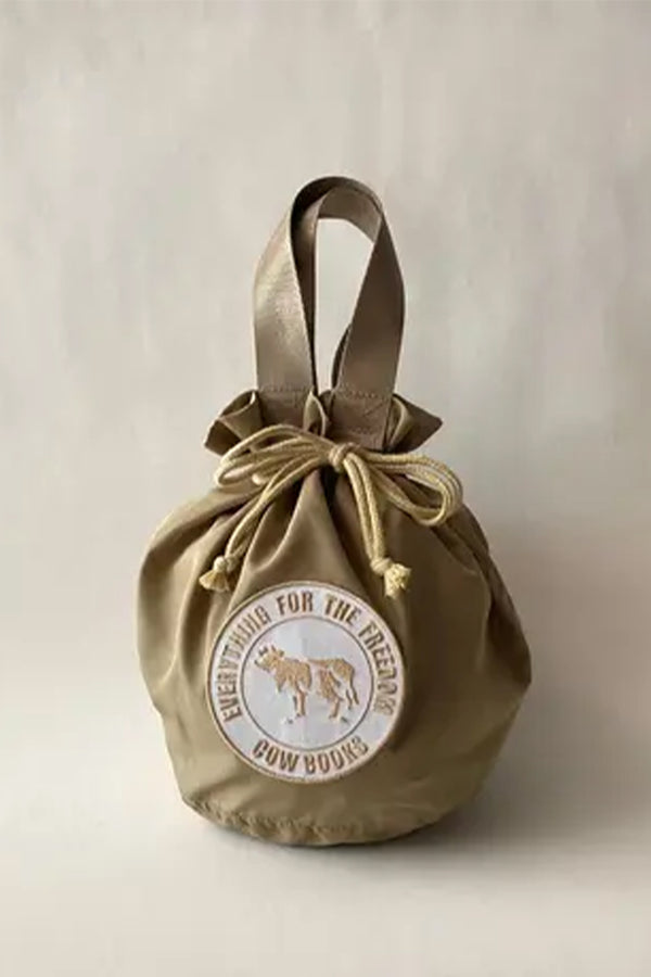 COW BOOKS /Drawstring bag - Khaki
