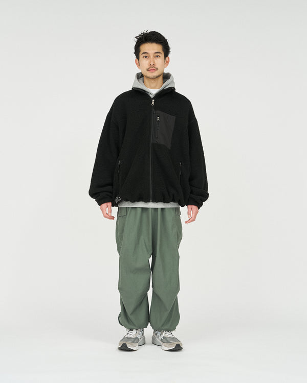 Fresh Service / HEAVY FLEECE ZIP-UP JACKET - Black