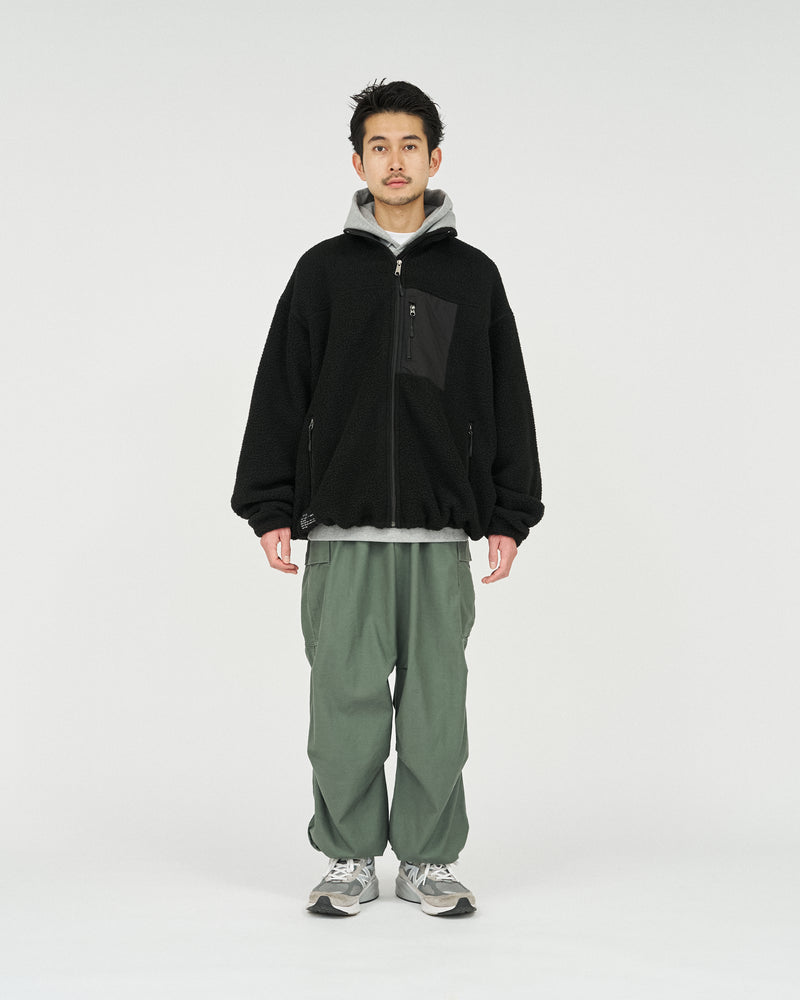 Fresh Service / HEAVY FLEECE ZIP-UP JACKET - Black