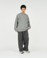 Fresh Service /  SHETLAND WOOL x SOLOTEX® TECH FISHERMAN SWEATER  - H,Gray
