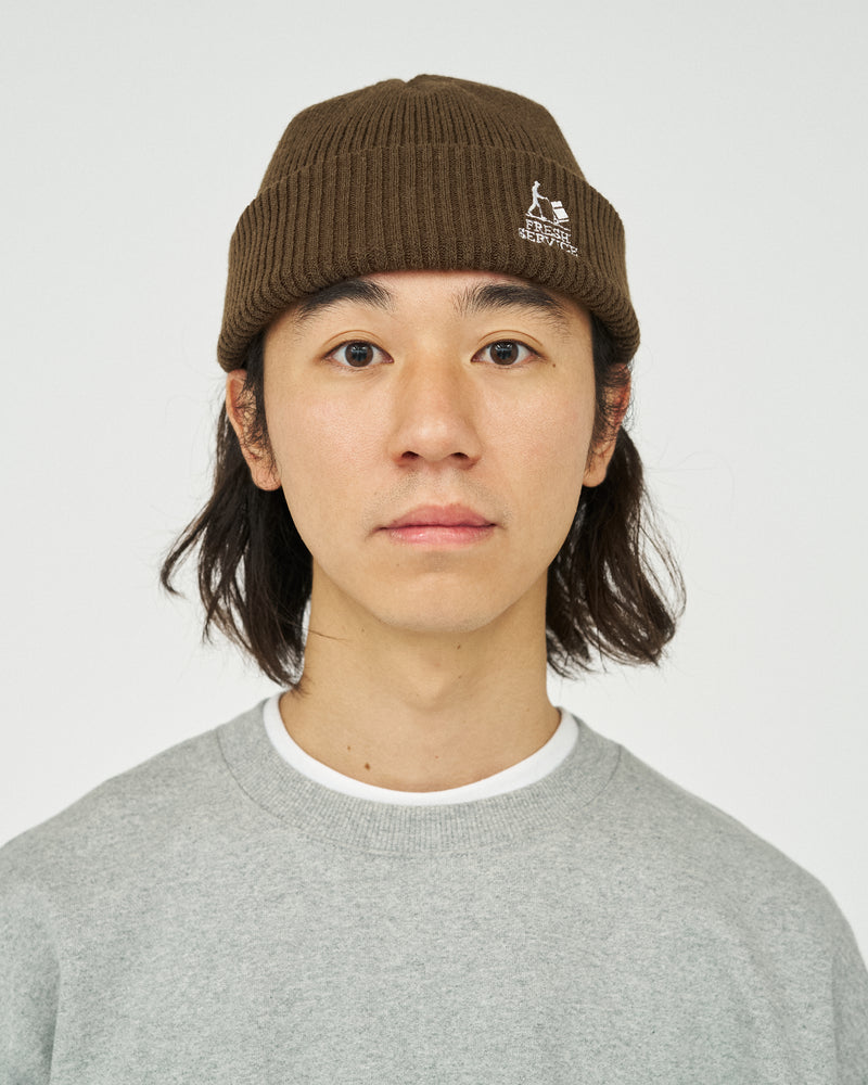 Fresh Service / THERMAL RIB KNIT WATCH CAP - KHAKI