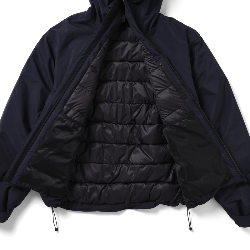 ES.1 / 3lyr down Hoodie - Navy