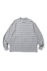 ES-U / Border LS  T-Shirt - Gray Border