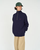 Fresh Service /  THERMAL JERSEY HARF ZIP KNIT - NAVY