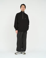 Fresh Service /  THERMAL JERSEY HARF ZIP KNIT - BLACK
