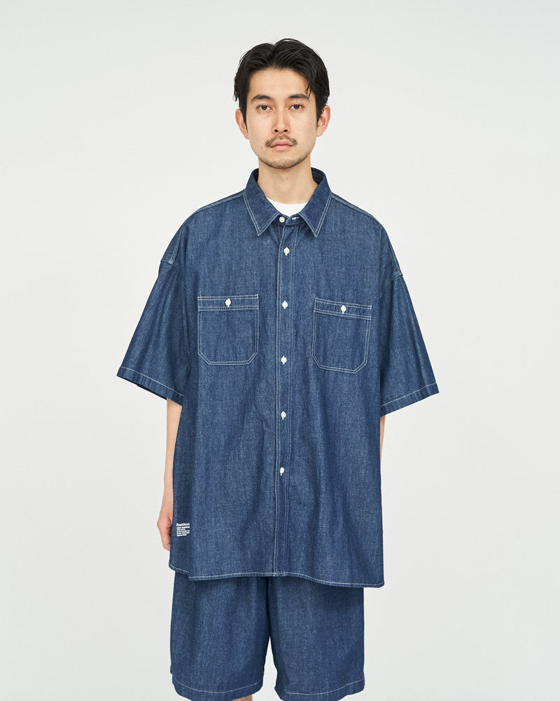 Fresh Service / LIGHT DENIM  S/S SHIRT  - DARK FADE