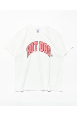 TACOMA FUJI RECORDS /HOT DOG COLLEGE LOGO designed by Shuntaro Watanabe -White/Pink