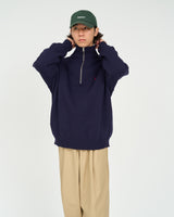 Fresh Service /  THERMAL JERSEY HARF ZIP KNIT - NAVY