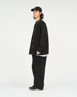 Fresh Service /  COTTON CANVAS LEATHER COLLAR WORK JACKET - BLACK