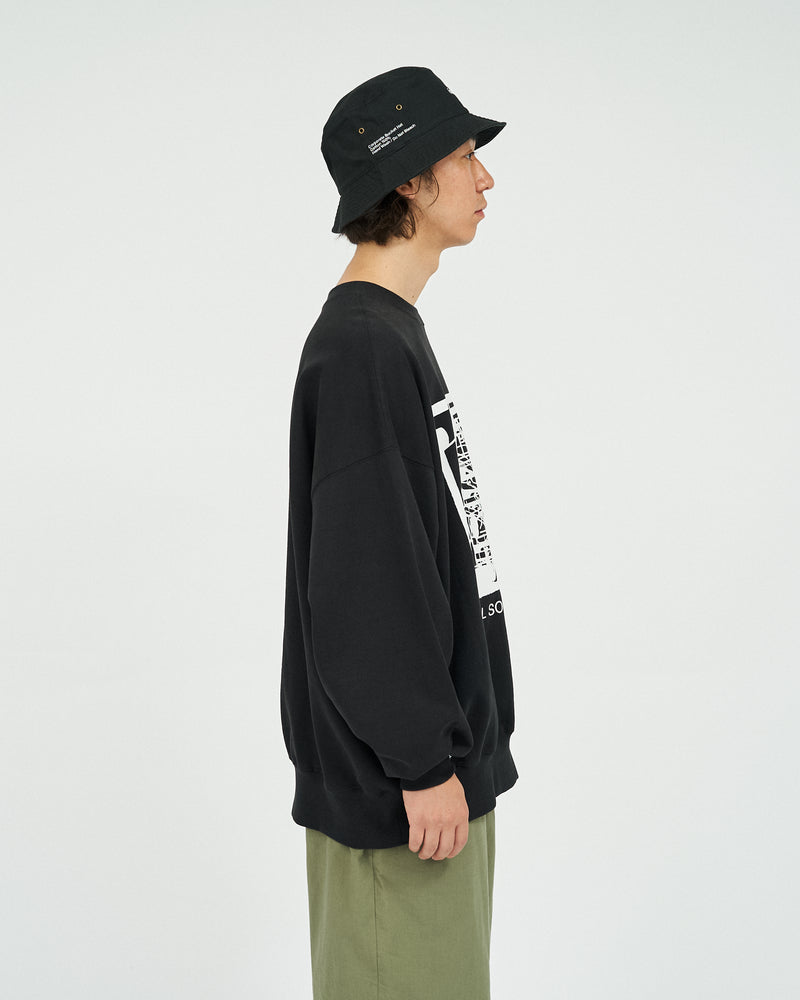 Fresh Service / AS×FS LIGHT OZ CREW NECK "LITHOGRAPH" - BLACK