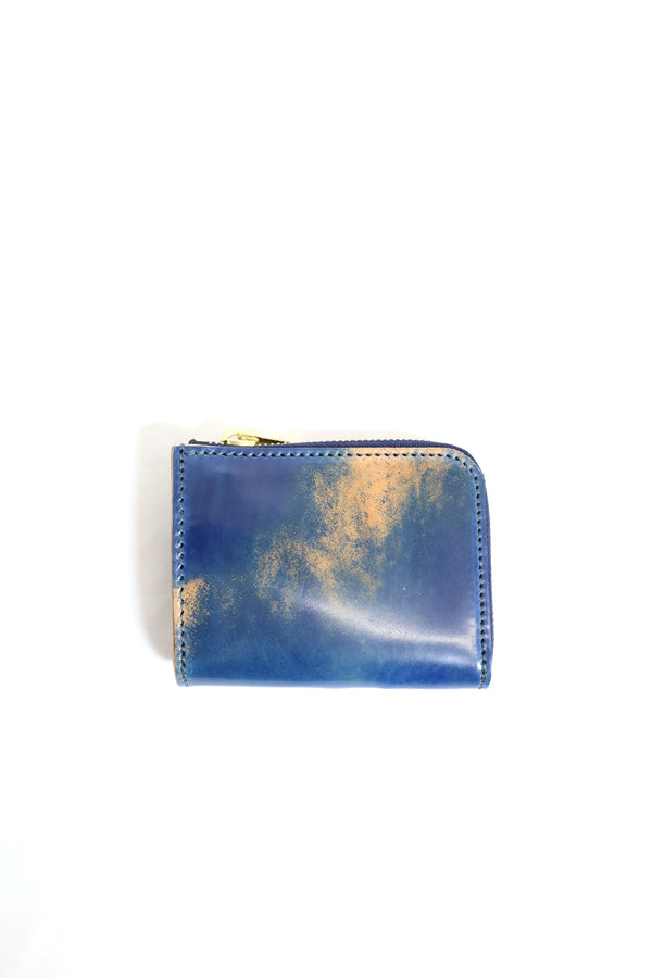 Re-ACT / Cordvan L-Fastener Compact Wallet - Marble Blue