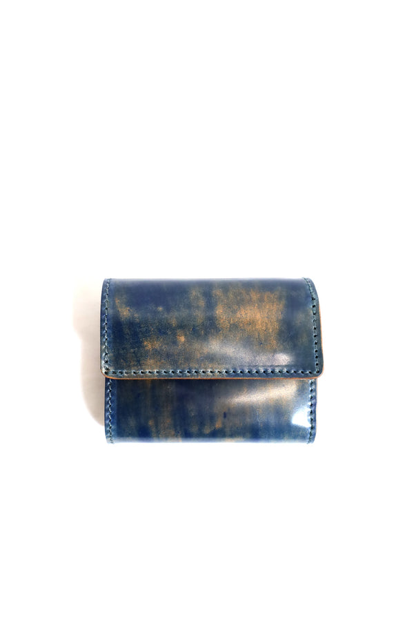 Re-ACT / Cordvan Three Fold Compact Wallet - Marble Blue