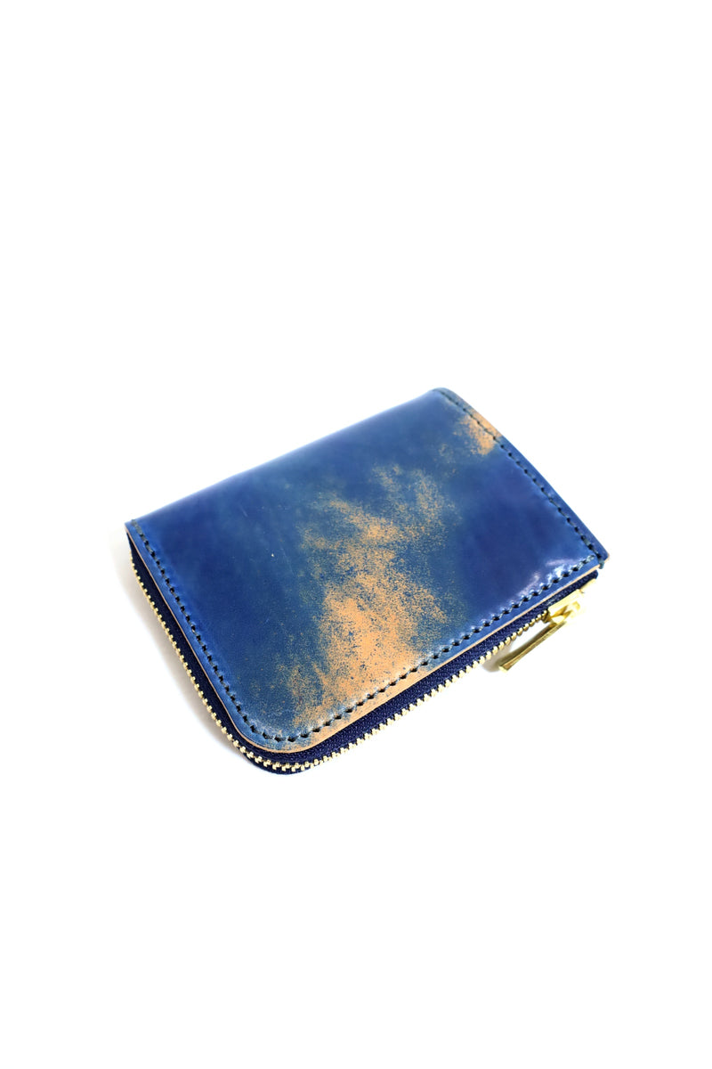 Re-ACT / Cordvan L-Fastener Compact Wallet - Marble Blue