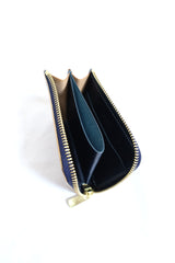 Re-ACT / Cordvan L-Fastener Compact Wallet - Marble Blue