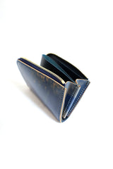 Re-ACT / Cordvan L-Fastener Compact Wallet - Marble Blue