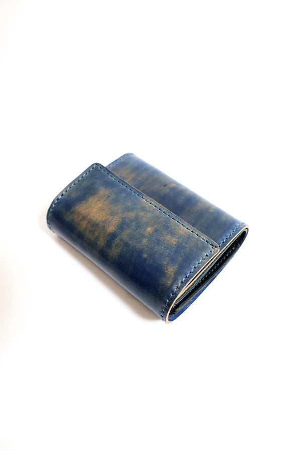 Re-ACT / Cordvan Three Fold Compact Wallet - Marble Blue