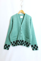TODAY edition / CHECKER MOHAIR CARDIGAN - BLUE