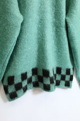 TODAY edition / CHECKER MOHAIR CARDIGAN - BLUE