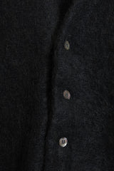 TODAY edition / CHECKER MOHAIR CARDIGAN - BLACK