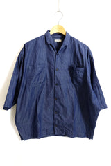 jujudhau / Beack Collar Shirt 1/2 - LO Denim 