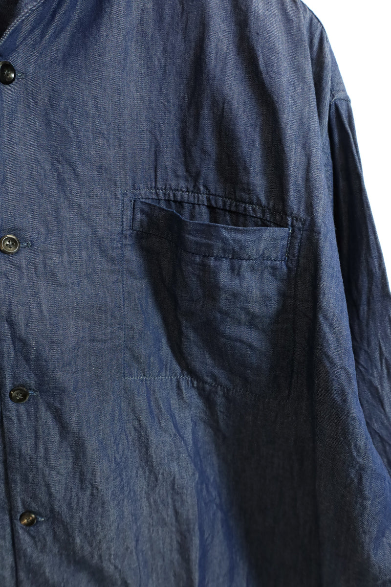 jujudhau / Beack Collar Shirt 1/2 - LO Denim 