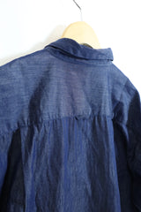 jujudhau / Beack Collar Shirt 1/2 - LO Denim 