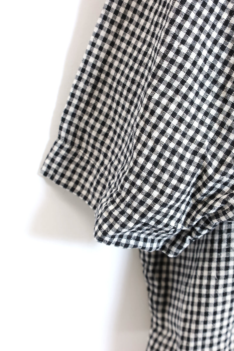 jujudhau / Beack Collar Shirt 1/2 - BW Check 