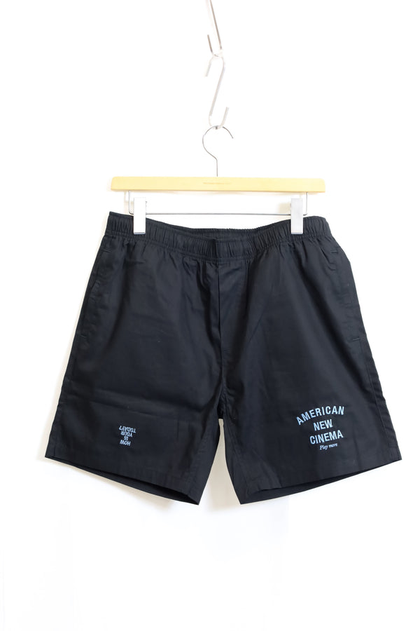 TODAY edition / Embroidery Beach Shorts-BLACK