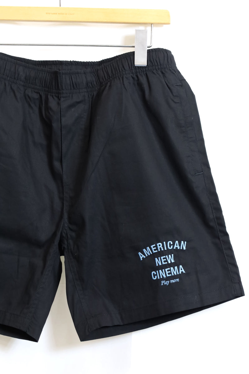 TODAY edition / Embroidery Beach Shorts-BLACK