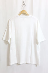 COW BOOKS / Book Vendor Pocket T-shirt-White×Orange