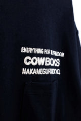 COW BOOKS / Book Vendor Pocket T-shirt-Black×Ivory