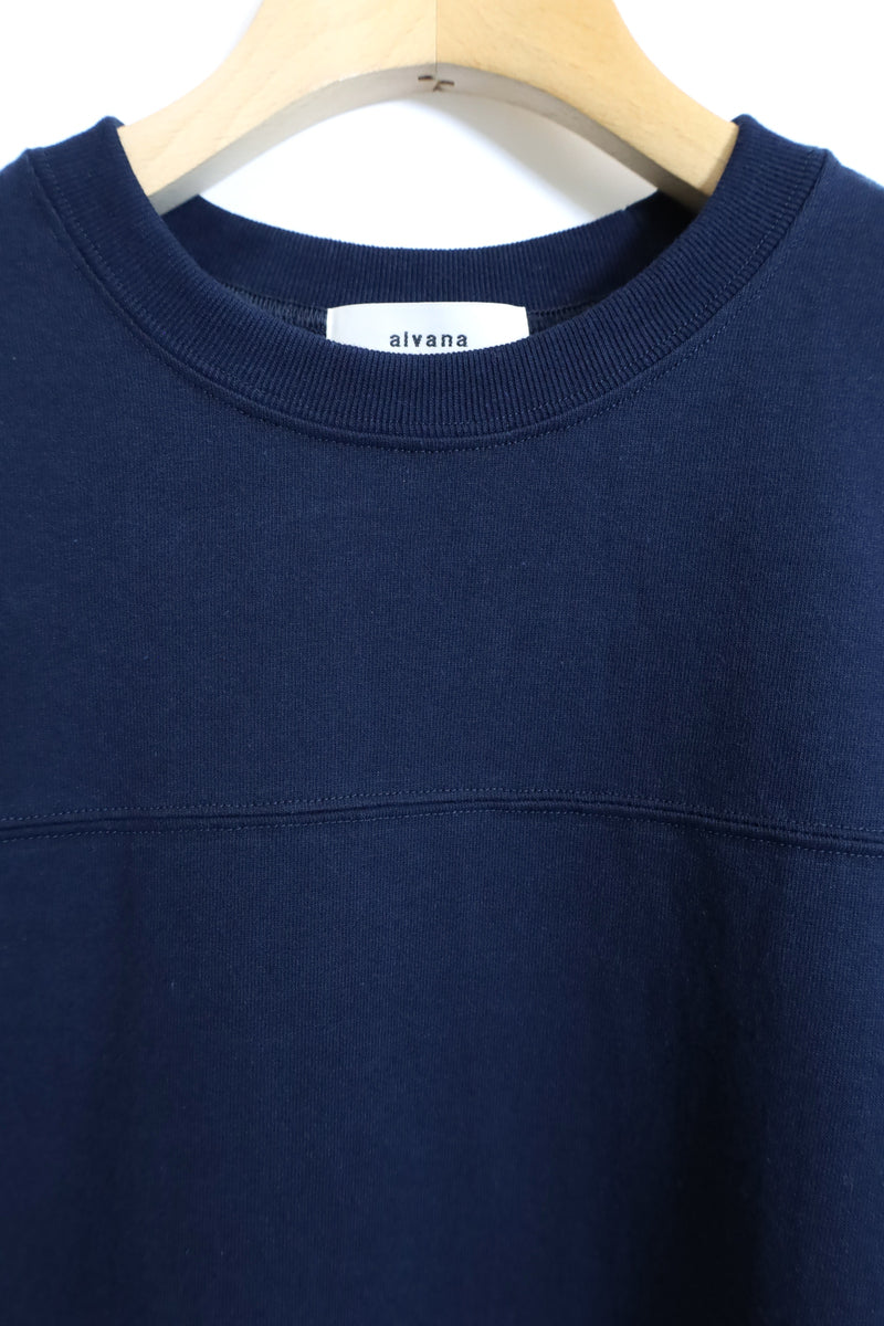 alvana / 空紡　FootBall S/S Tee Shirt - Ink Navy