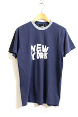 TODAY edition / Printed Ringer "NEW YORK" SS Tee - Navy