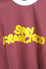 TODAY edition / Printed Ringer "SAN FRANCISCO" SS Tee - Crimson