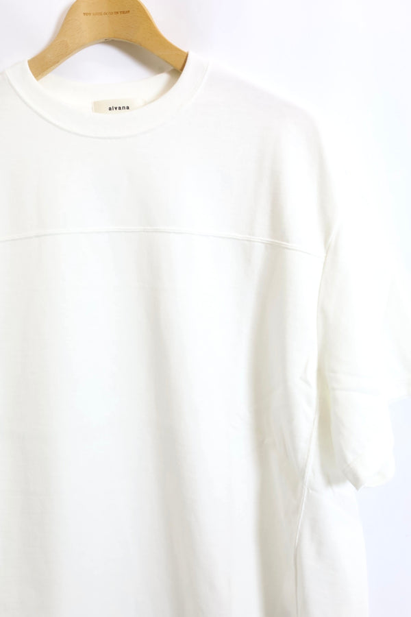 alvana / 空紡　FootBall S/S Tee Shirt - White