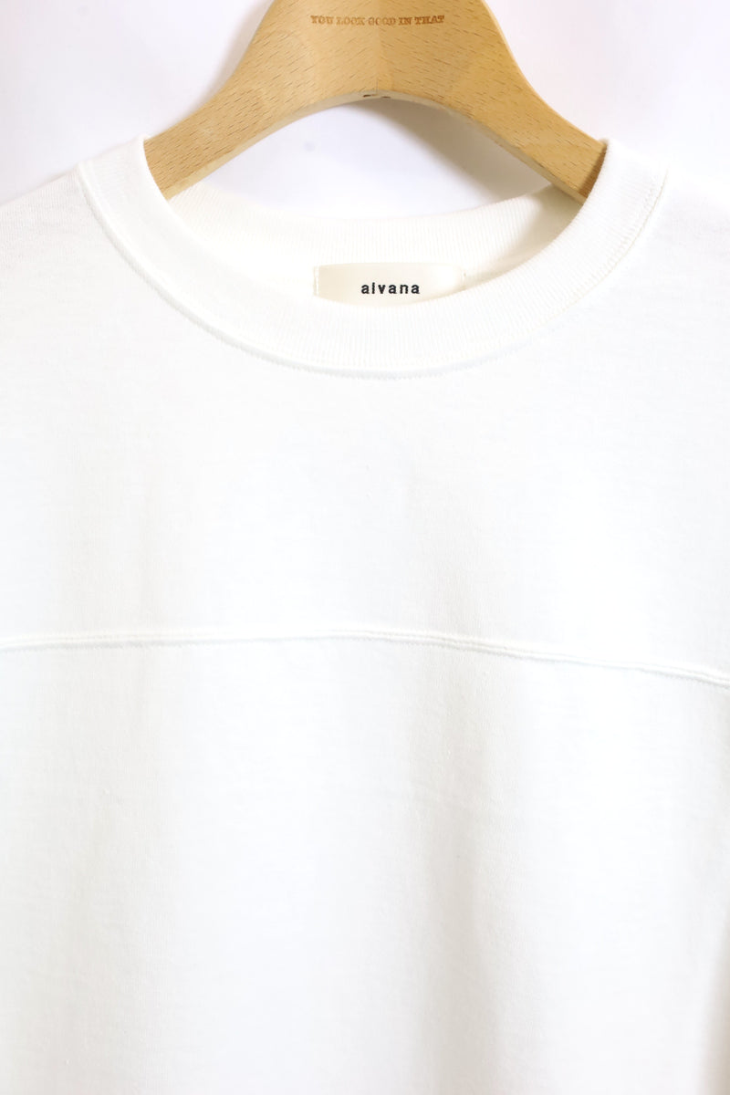 alvana / 空紡　FootBall S/S Tee Shirt - White