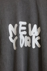 TODAY edition / Printed Ringer "NEW YORK" SS Tee - Black