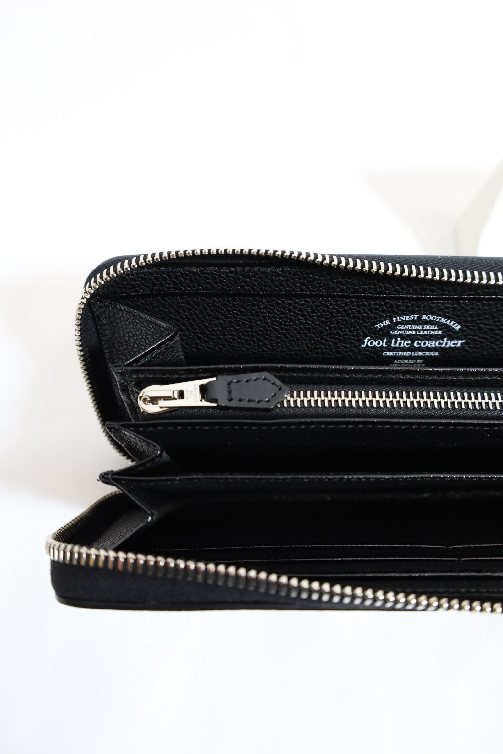 foot the coacher / Long Zip Wallet-Black Embossed/Silver – redtriangle
