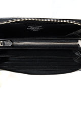 foot the coacher / Long Zip Wallet-Black Embossed/Silver