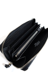 foot the coacher / Long Zip Wallet-Black Embossed/Silver