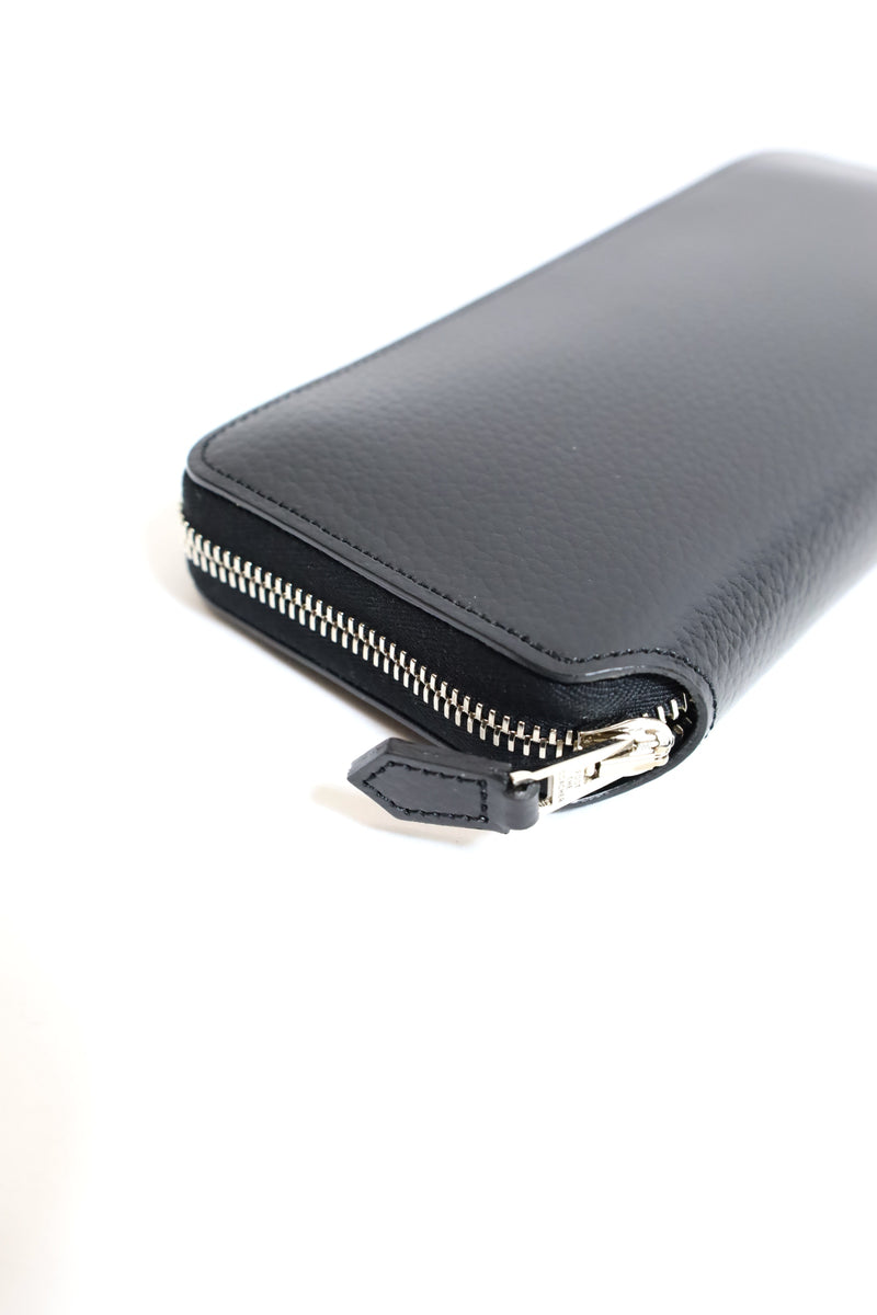 foot the coacher / Long Zip Wallet-Black Embossed/Silver