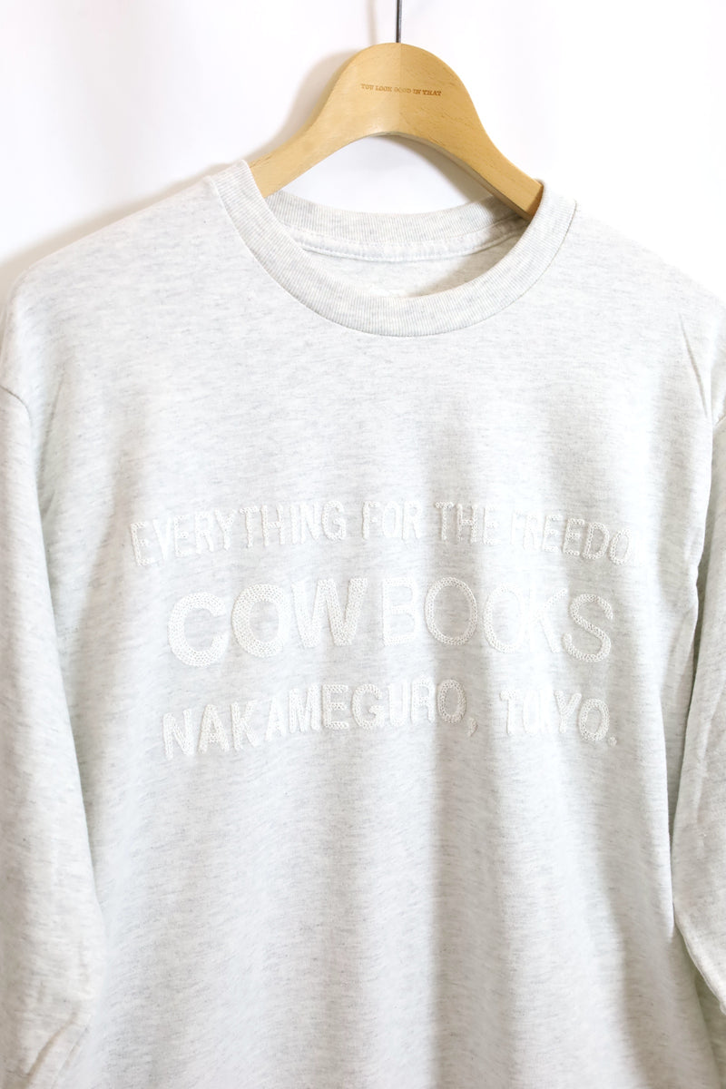 COW BOOKS / Book Vendor Long Sleeve T-shirt-（Logo/Ash)