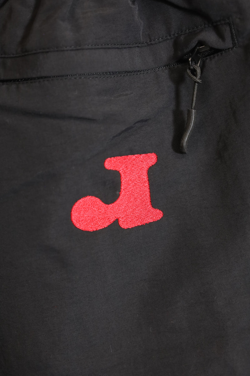 TANIMA / Nylon Short Pants - redtriangle embroidery blk