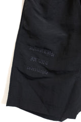 TANIMA / Nylon Short Pants - redtriangle embroidery blk